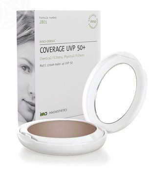 Матирующая крем-пудра с солнцезащитой Innoaesthetics Coverage UVP 50+, 14 g 31 фото
